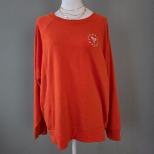 Lou & Grey Tennis Sweatshirt. Large. Orange. Athleisure Lounge Gorpcore Preppy